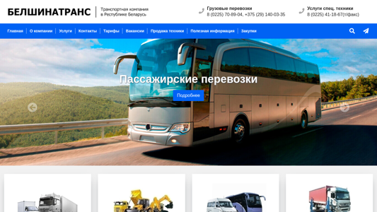 Скриншот сайта