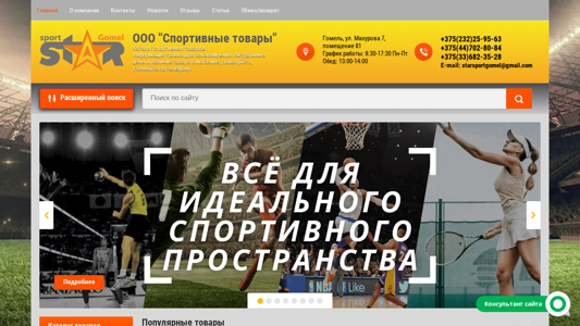 Скриншот сайта