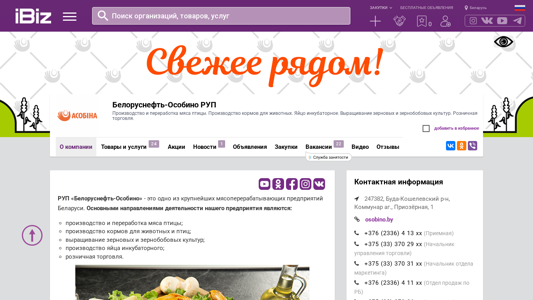 Скриншот сайта