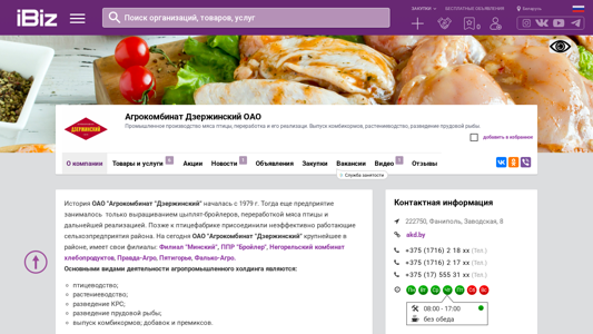 Скриншот сайта