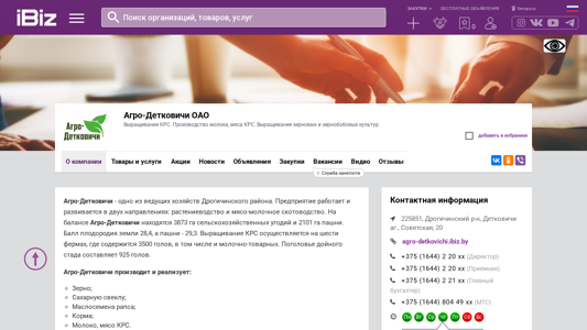 Скриншот сайта