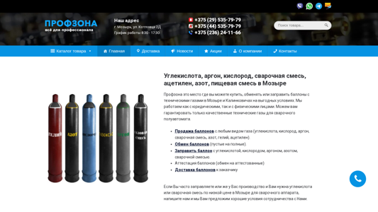 Скриншот сайта