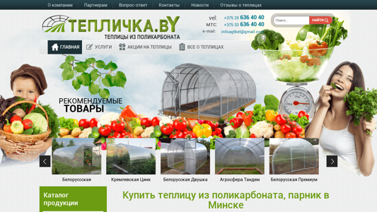 Скриншот сайта
