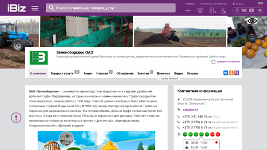 Скриншот сайта