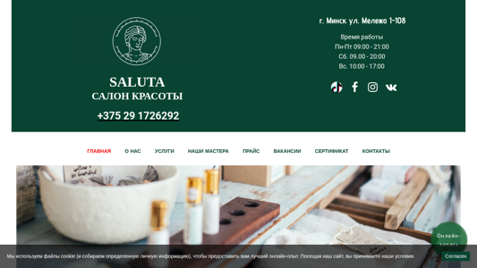 Скриншот сайта