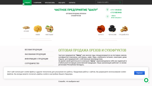 Скриншот сайта