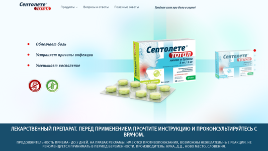 Скриншот сайта
