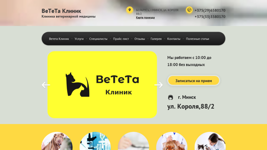 Скриншот сайта