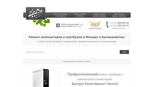 Скриншот сайта