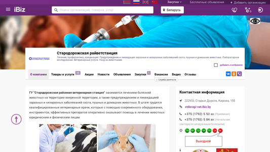 Скриншот сайта
