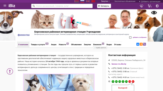 Скриншот сайта