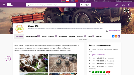 Скриншот сайта