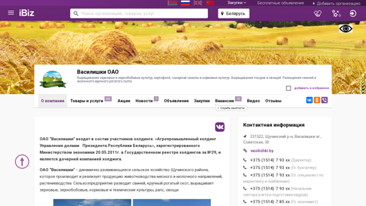Скриншот сайта