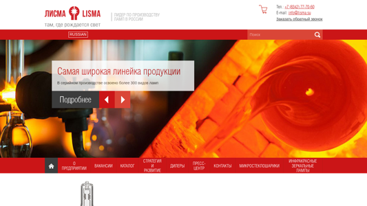Скриншот сайта