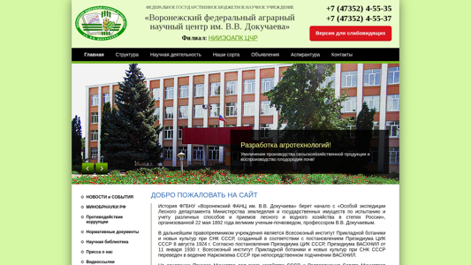 Скриншот сайта