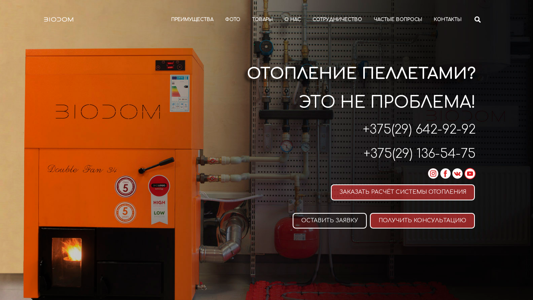 Скриншот сайта