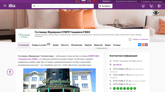 Скриншот сайта