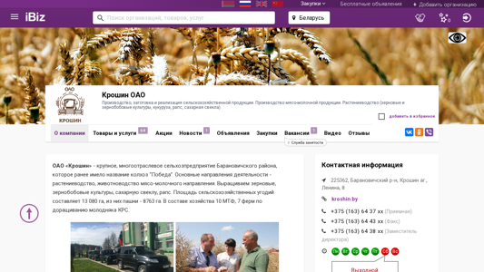 Скриншот сайта