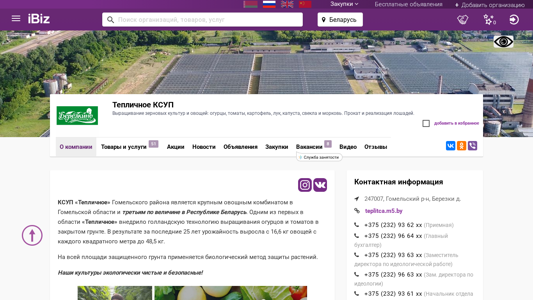Скриншот сайта