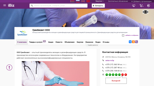 Скриншот сайта
