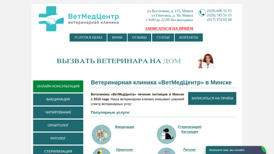 Скриншот сайта