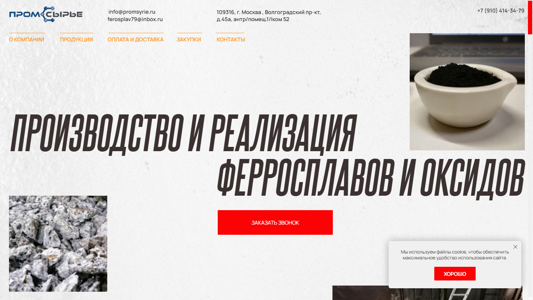 Скриншот сайта