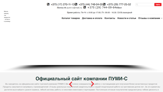 Скриншот сайта