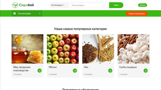 Скриншот сайта