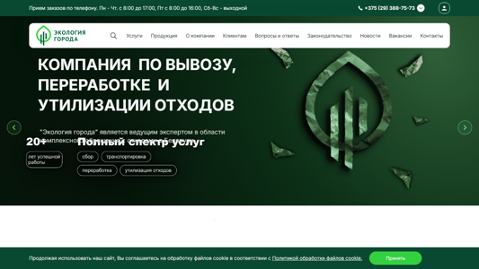 Скриншот сайта