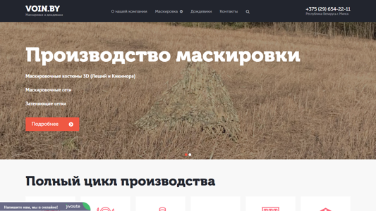 Скриншот сайта