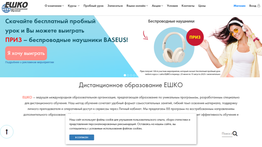 Скриншот сайта