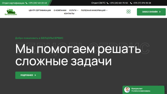 Скриншот сайта