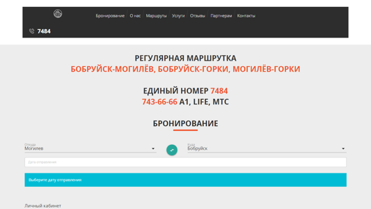 Скриншот сайта