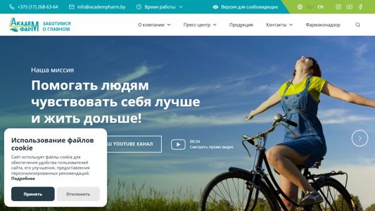 Скриншот сайта