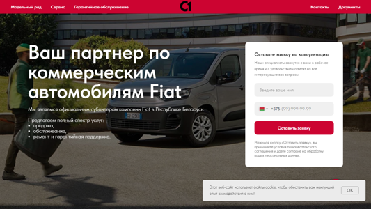 Скриншот сайта