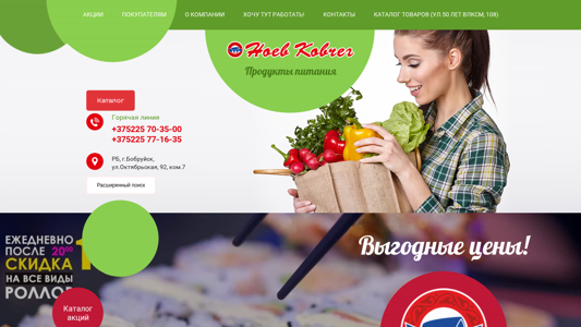 Скриншот сайта