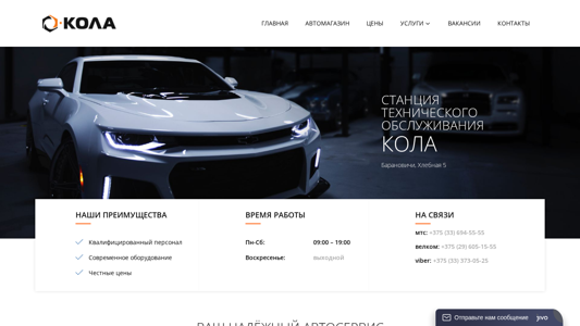 Скриншот сайта