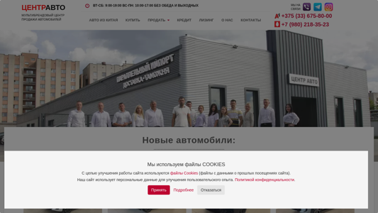 Скриншот сайта