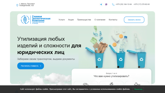 Скриншот сайта
