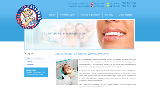 Скриншот сайта