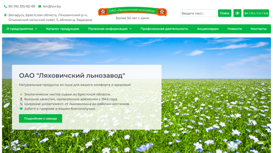 Скриншот сайта