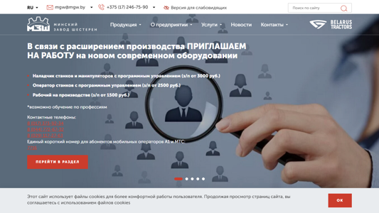 Скриншот сайта