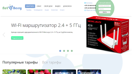 Скриншот сайта