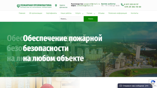 Скриншот сайта