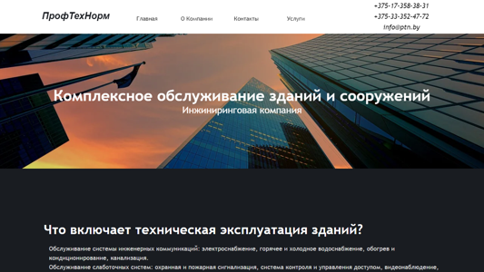 Скриншот сайта