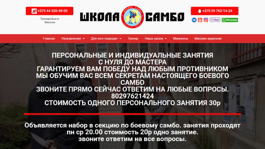 Скриншот сайта