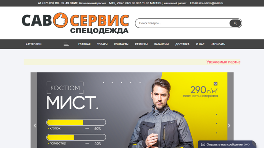 Скриншот сайта