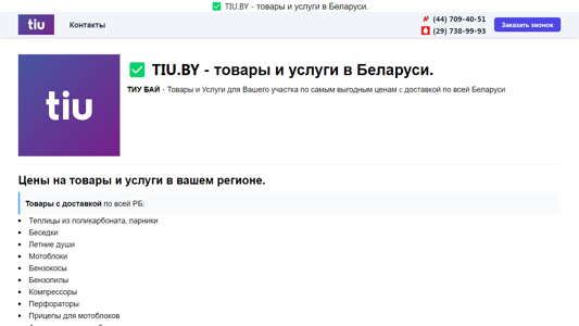 Скриншот сайта