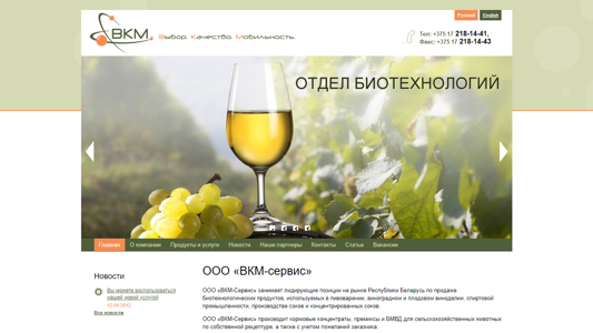 Скриншот сайта
