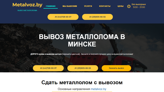 Скриншот сайта